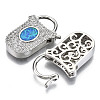 Hollow Filigree Brass Micro Pave Clear Cubic Zirconia Pendants ZIRC-S067-073A-P-NF-2