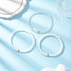 3Pcs Faceted Imitation Jade & Opaque Glass Rondelle Beaded Stretch Bracelets for Women BJEW-JB12563-07-2