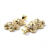 Brass Cubic Zirconia Pendants KK-G446-26G-01-3
