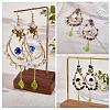 Natural Quartz Crystal Chips Beaded Big Teardrop Dangle Earrings EJEW-SW00016-01-6