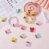 28Pcs Rabbit Ears with Carrot Food Grade Eco-Friendly Silicone Focal Beads with 5Yards Nylon Thread SIL-SC0002-46-3