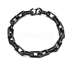 304 Stainless Steel Chain Bracelets for Women Men BJEW-Z143-29AS-4