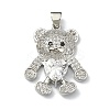 Brass Micro Pave Cubic Zirconia Pendants ZIRC-F137-01P-1