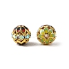 Brass & Alloy & Rhinestone Enamel Beads RB-CBA973B-11B-G-2
