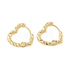 304 Stainless Steel Hammered Heart Hoop Earrrings X-EJEW-U065-02A-G-2
