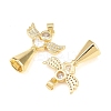 Brass Micro Pave Cubic Zirconia Pendants KK-C162-072G-2