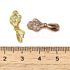 Rack Plating Brass Micro Pave Clear Cubic Zirconia Ice Pick Pinch Bails KK-K340-15-3