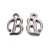 Gunmetal Plated Alloy Letter Pendants LS-PALLOY-J718-01B-B-1