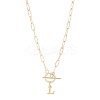 304 Stainless Steel Letter Pendant Necklaces NJEW-LP0001-52L-G-1