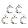 5Pcs 304 Stainless Steel Moon Charms STAS-YW0003-01P-1