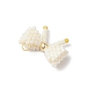 Glass Seed Beaded Bowknot Pendants PALLOY-MZ00564-01-4