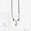Alloy Pendant Waxed Cord Necklaces FS-WGBC2DA-06-1