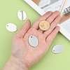 Tarnish Resistant 201 Stainless Steel Oval Stamping Blank Tag Pendants LS-STAS-S031-04-4