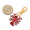 Crayfish Glass Seed Beads Pendant Decorations HJEW-MZ00352-01-3