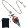 2Pcs Gemstone Chip & Resin Orgonite Dowsing Pendulum Big Pendants AJEW-SC0003-25-1