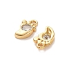 Brass Cubic Zirconia Charms KK-D300-06G-2