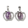 Natural Amethyst with Clear Cubic Zirconia Pendants G-G133-03P-24-1
