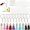 DIY Blank Double-sided Heat Transfer Aluminium Pendant Keychain Making Kits DIY-SP0005-26C-1