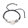 7Pcs 7 Colors Natural Cowrie Shell Braided Bead Bracelets for Women BJEW-JB11765-3