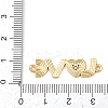 Brass Micro Pave Clear Cubic Zirconia Word LOVE Connector Charms KK-G544-39G-3