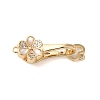 Brass Micro Pave Clear Cubic Zirconia Fold Over Clasps KK-S382-13G-01-1