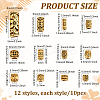 120Pcs 12 Styles Tibetan Style Alloy Beads FIND-PH0025-18-2