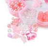 DIY Round & Flower & Heart Acrylic & ABS Plastic Imitation Pearl Beads Bracelets Making Kits DIY-FS0006-48-3