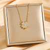 Brass Micro Pave Clear Cubic Zirconia Clover Pendants Necklaces NJEW-K280-02G-1