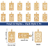 12Pcs 12 Style Brass Micro Pave Clear Cubic Zirconia Pendants KK-SC0003-01-2