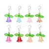 8Pcs Tulip Acrylic & Glass Pendant Decorations HJEW-JM03081-02-2