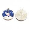 Rack Plating Alloy Enamel Pendants ENAM-N055-082-3