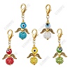 10Pcs 5 Colors Angel Glass Seed Bead Pendant Decorations HJEW-SZ00008-1