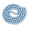Baking Paint Pearlized Glass Pearl Round Bead Strands X-HY-Q330-8mm-24-2
