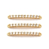 Brass Micro Pave Clear Cubic Zirconia Curved Rectangle Connector Charms KK-H515-14G-1