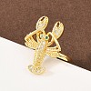 Brass Micro Pave Cubic Zirconia Cuff Rings RJEW-C145-01B-G-3