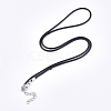 Waxed Cord Necklace Making with Iron Findings LS-X-NJEW-R229-2.0mm-02-2