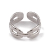 304 Stainless Steel Hollow Out Oval Cuff Rings for Women RJEW-G285-60P-2
