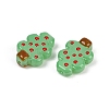 Christmas Theme Transparent Glass Enamel Beads LAMP-B028-02-3
