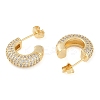 Brass Pave Clear Cubic Zirconia Stud Earrings for Women LS-EJEW-S225-11G-01-2