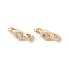 Rack Plating Brass Pave Clear Cubic Zirconia Connector Charms X-KK-G433-04LG-2