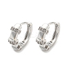 Rack Plating Brass with Cubic Zirconia Hoop Earrings for Women EJEW-G363-01P-1