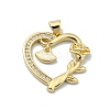 Brass Micro Pave Clear Cubic Zirconia Pendants KK-A221-27B-G-1
