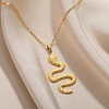 304 Stainless Steel Snake Pendant Necklaces for Women Men LS-NJEW-Z063-03G-07-1