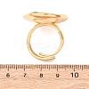 Flat Round Brass Cuff Ring Components KK-G551-05G-3
