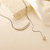 Moon & Round 304 Stainless Steel Pendant Necklaces LS-NJEW-P318-02P-1