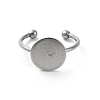 Non-Tarnish Adjustable 304 Stainless Steel Finger Rings Components STAS-K278-04D-P-2