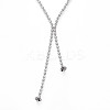 2MM Brass Textured Ball Chain Necklace Making KK-N258-21P-3