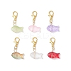 Transparent Spray Painted Glass Pendant Decorations HJEW-JM03293-02-2