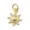 Brass Micro Pave Cubic Zirconia Charms KK-D431-020A-G-1