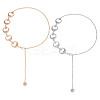 2Pcs 2 Colors Moon & Sun Alloy Link Chain Belts AJEW-GO0001-78B-1
